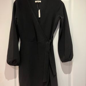 Madewell, NWT, black wrap dress, size XS